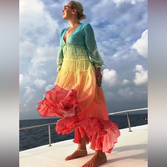 Rainbow High-Low Maxi Dress - Picture 2 of 5